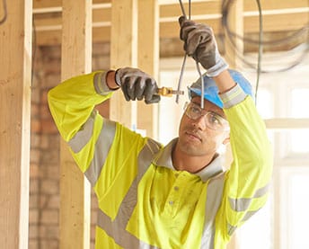 person working with wires